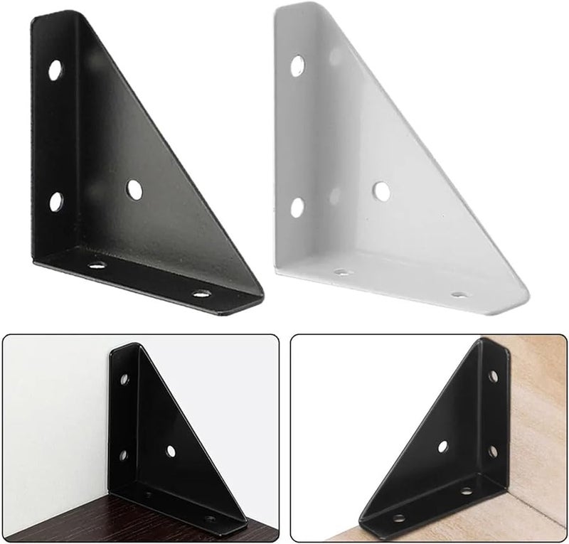 Black Angle Brackets 20Pcs Heavy Duty Corner Reinforcement for Desk Bed Shelves Table Cabinet Drawer - Image 5