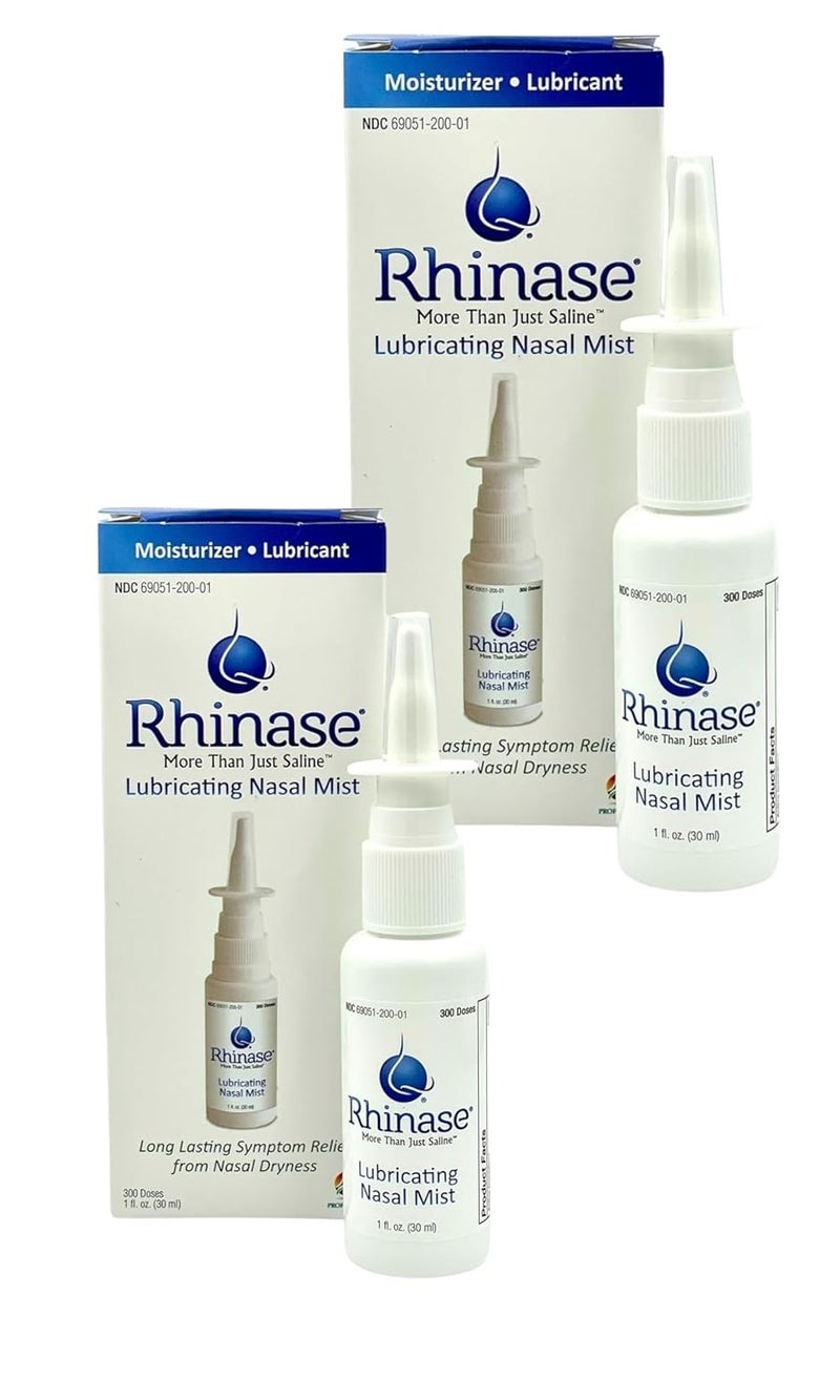 Rhinase Nasal Mist Duo Pack 2x1 oz  Aloe  FragranceFree Saline Solution for Dry Nose Allergy Relief and Nosebleed Prevention - Image 1
