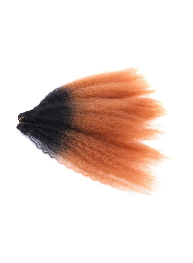 NIBEMINENT Long Curly Synthetic Hair Extension Brown/Black 16inch