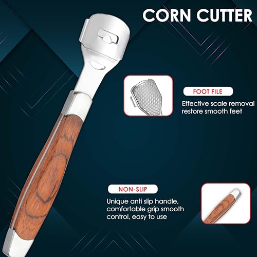 Beauté Secrets Callus remover for feet, Corn Shaver, Corn cutter for foot, Hard Skin Remover 10 Blades (Wood Handle) - Image 3