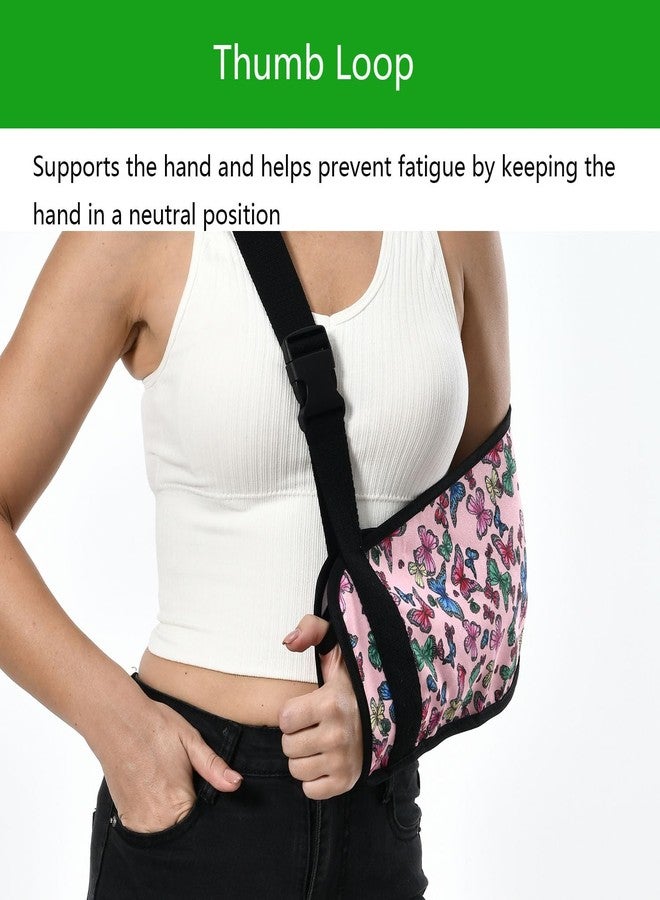 Ledhlth Arm Sling for Broken Arm Torn Rotator Cuff Shoulder Elbow Wrist injury Printed Brace Support for Adults and Women (Butterfly) - Image 5