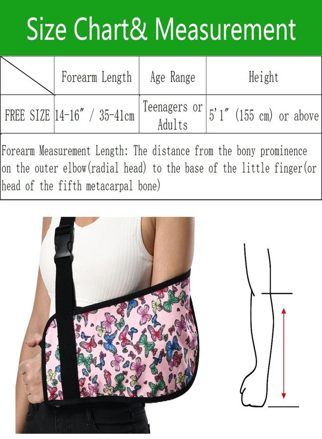 Ledhlth Arm Sling for Broken Arm Torn Rotator Cuff Shoulder Elbow Wrist injury Printed Brace Support for Adults and Women (Butterfly) - Image 2