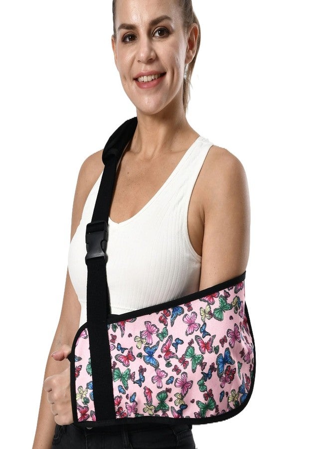Ledhlth Arm Sling for Broken Arm Torn Rotator Cuff Shoulder Elbow Wrist injury Printed Brace Support for Adults and Women (Butterfly) - Image 1