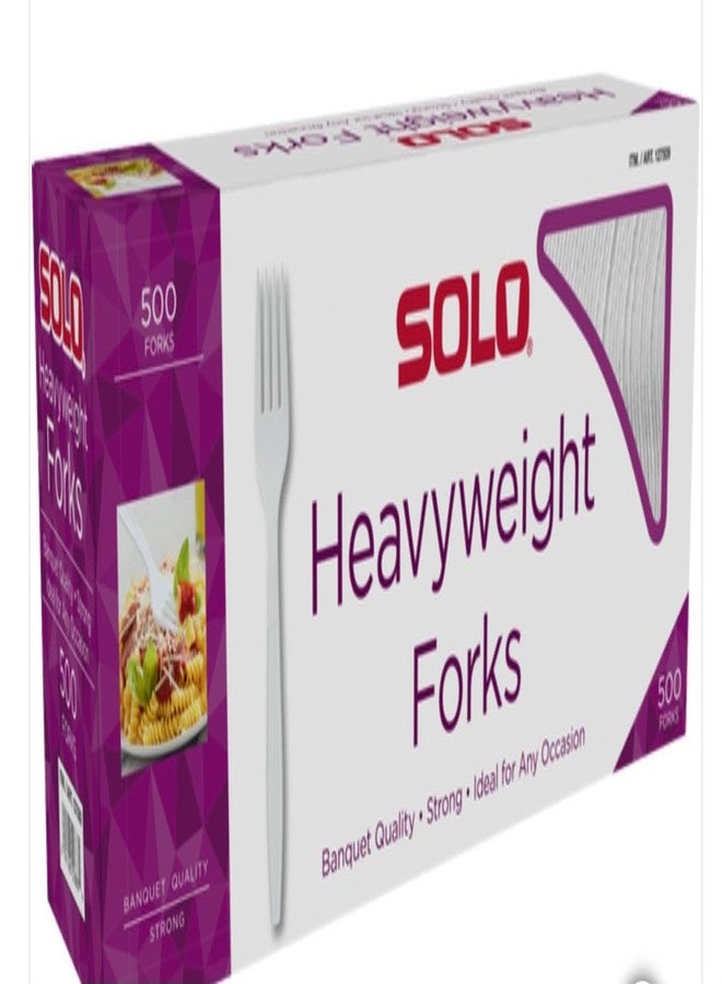 SOLO Cup Company Mediumweight Plastic Cutlery, Forks, White, 6.41 In, 1,500 Pieces - Image 2