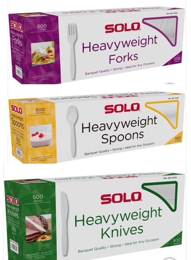 SOLO Cup Company Mediumweight Plastic Cutlery, Forks, White, 6.41 In, 1,500 Pieces - Image 1