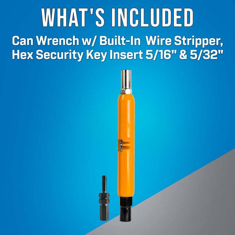Jonard Tools M-216CKIT, Impact Resistant Hex Can Wrench Kit with 7/16" and 3/8" Hex Sockets, Ergonomic Handle, Built-In Wire Stripper 22 AWG + Hex Security Key Insert 5/16" and 5/32" - Image 1