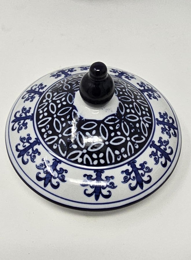 Festcool Blue and White Ceramic Porcelain Pumpkin Shape Ginger Jar Vase, Sugar Canister, Sugar Container, Tea Container, Hand-crafted Jingdezhen, Decor, Gift for Thanksgiving Decoration - Image 3