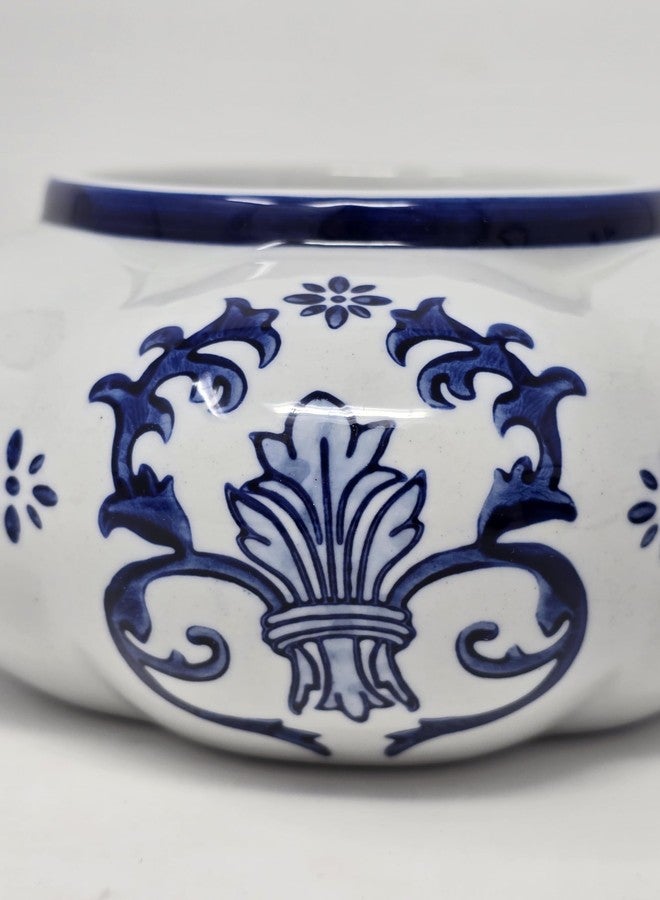 Festcool Blue and White Ceramic Porcelain Pumpkin Shape Ginger Jar Vase, Sugar Canister, Sugar Container, Tea Container, Hand-crafted Jingdezhen, Decor, Gift for Thanksgiving Decoration - Image 5