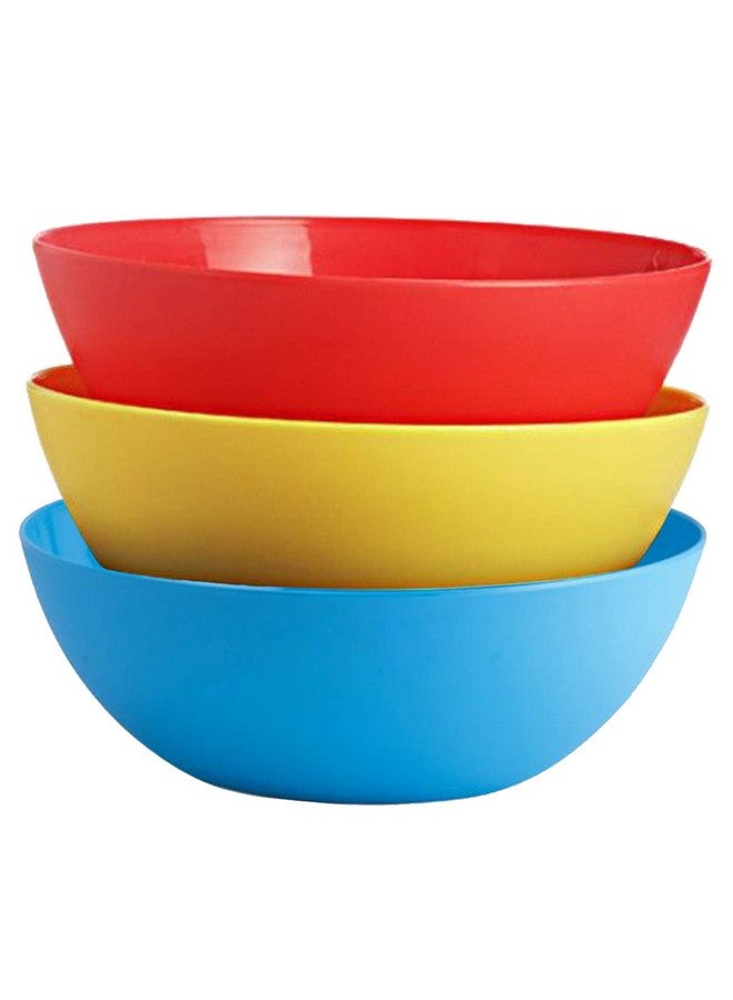 Kuber Industries Modular Plastic Solid Mixing Bowl|Unbreakable Mixing Bowls|Microwave & Dishwasher Safe|Size 19 x 19 x 9 CM|Pack of 3, Capicity 1500 Ml (Multicolour) - Image 5