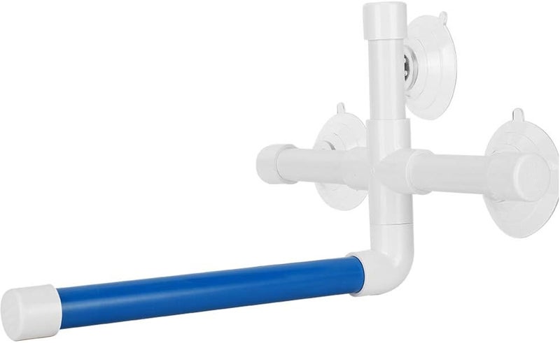 عمود وقوف للببغاوات، مقعد للطيور مصنوع من PVC مزود بأكواب شفط، أبعاد 25x22x16 سم - مقاوم للخدوش، تصميم مثلثي متين، مثالي لاستحمام الطيور والتعرض لأشعة الشمس - Image 2