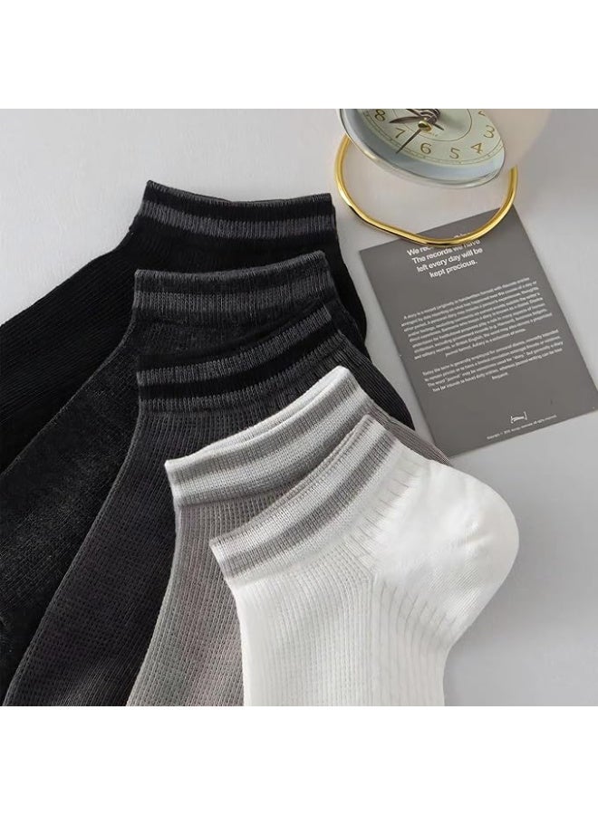 TRENDORA Cotton Blend Ankle Socks for Men, 5 Pairs With 1 Gift, Mixed Colours, Regular Size - Image 5