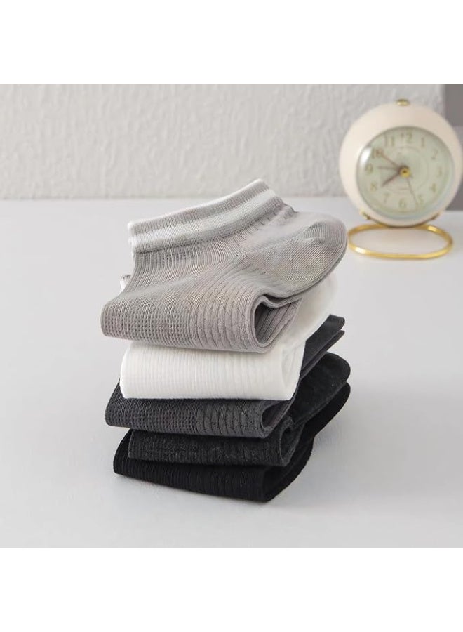 TRENDORA Cotton Blend Ankle Socks for Men, 5 Pairs With 1 Gift, Mixed Colours, Regular Size - Image 4