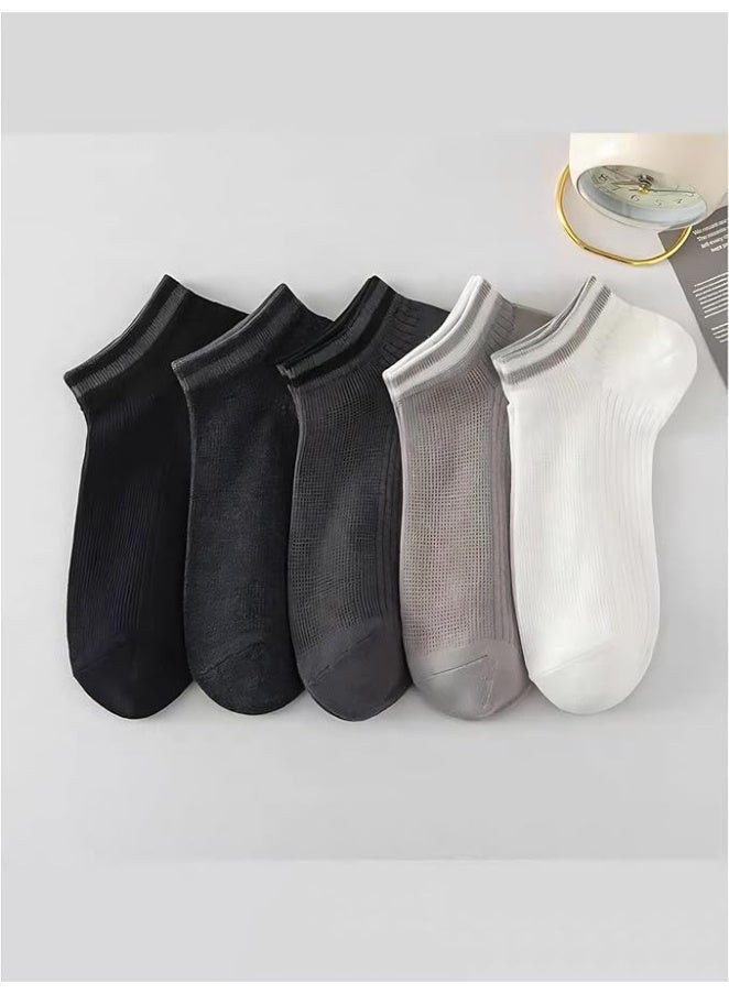 TRENDORA Cotton Blend Ankle Socks for Men, 5 Pairs With 1 Gift, Mixed Colours, Regular Size - Image 2