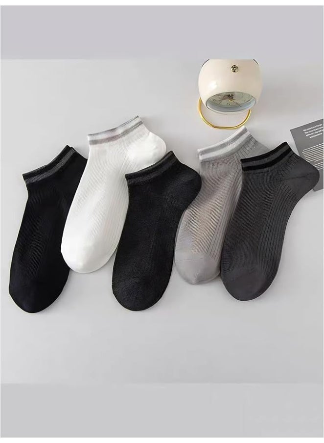 TRENDORA Cotton Blend Ankle Socks for Men, 5 Pairs With 1 Gift, Mixed Colours, Regular Size - Image 3
