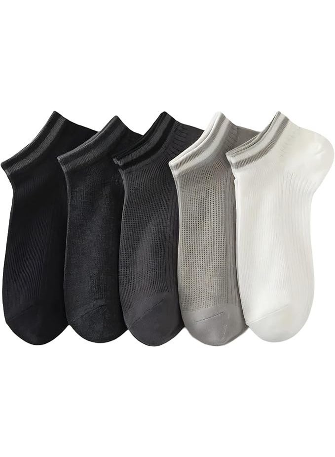 TRENDORA Cotton Blend Ankle Socks for Men, 5 Pairs With 1 Gift, Mixed Colours, Regular Size - Image 1