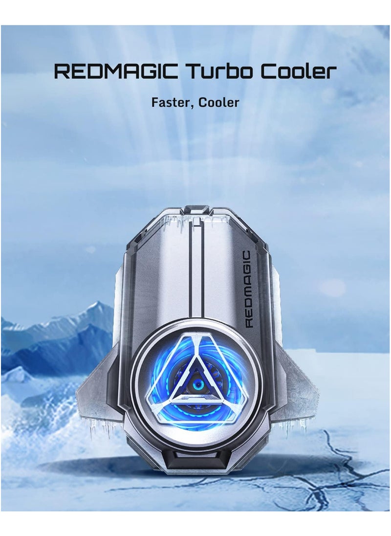 ريد ماجيك - REDMAGIC Phone Cooler, Phone Radiator with Dual Fans and Semiconductors, Cell Phone Radiator with RGB Lights and App Control Compatible 7 Gaming Phone(Designed only 7) Gray - Image 1