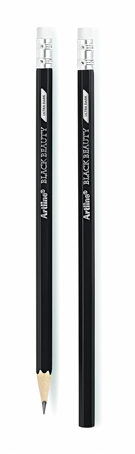 Artline Artline Black Beauty Ultra Dark Smooth Writing Pencil Extra Dark Rubber Tip Pencil Lightweight With Comfortable Grip Free Sharpener Inside Set Of 10 x Pack Of 5 - Image 2