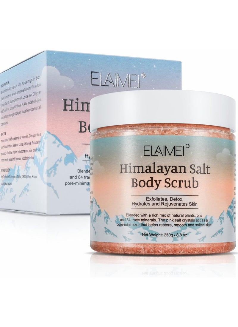 Elaimei - Himalayan Salt Body Scrub Exfoliates, Detox, Hydrates and Rejuvenates Skin 250g - Image 1
