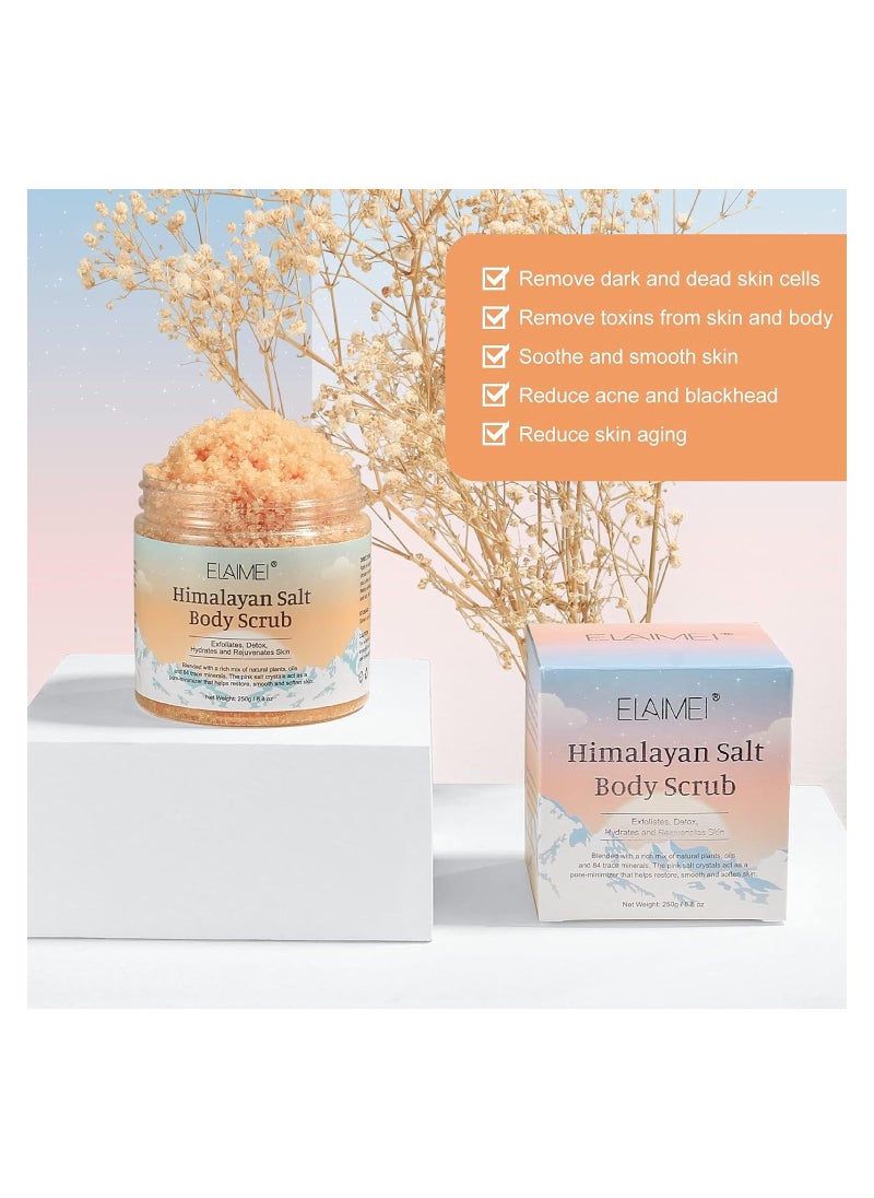 Elaimei - Himalayan Salt Body Scrub Exfoliates, Detox, Hydrates and Rejuvenates Skin 250g - Image 1