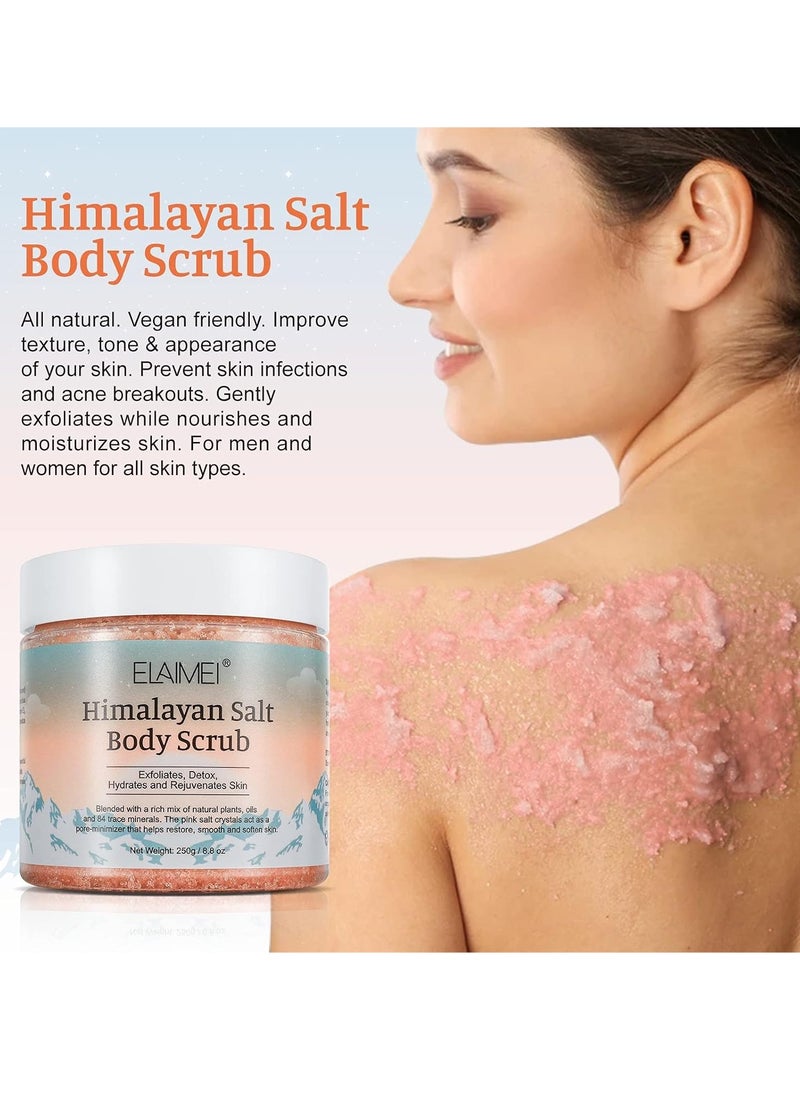 Elaimei - Himalayan Salt Body Scrub Exfoliates, Detox, Hydrates and Rejuvenates Skin 250g - Image 1
