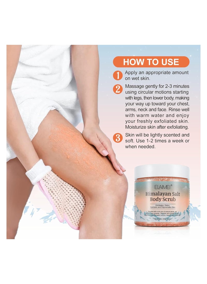 Elaimei - Himalayan Salt Body Scrub Exfoliates, Detox, Hydrates and Rejuvenates Skin 250g - Image 1
