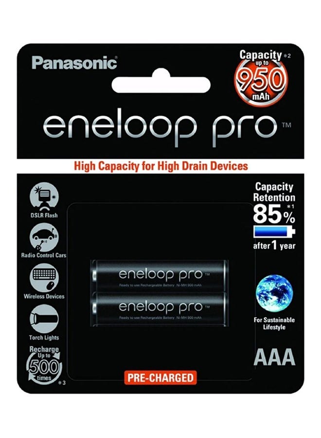 Panasonic Eneloop-Pro Pre-Charged Battery Black & Rechargable Battery Eneloop pro BK-3HCDE/2BE 2500mAh AA BlackBundle - Image 2
