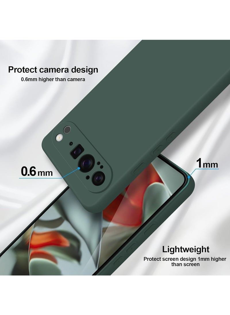 Google Pixel 9 Liquid Gel Rubber Bumper Case with Soft Microfiber Lining Cushion Slim Hard Shell Shockproof Protective Cover for Google Pixel 9 5G 2024 Green  - Image 3