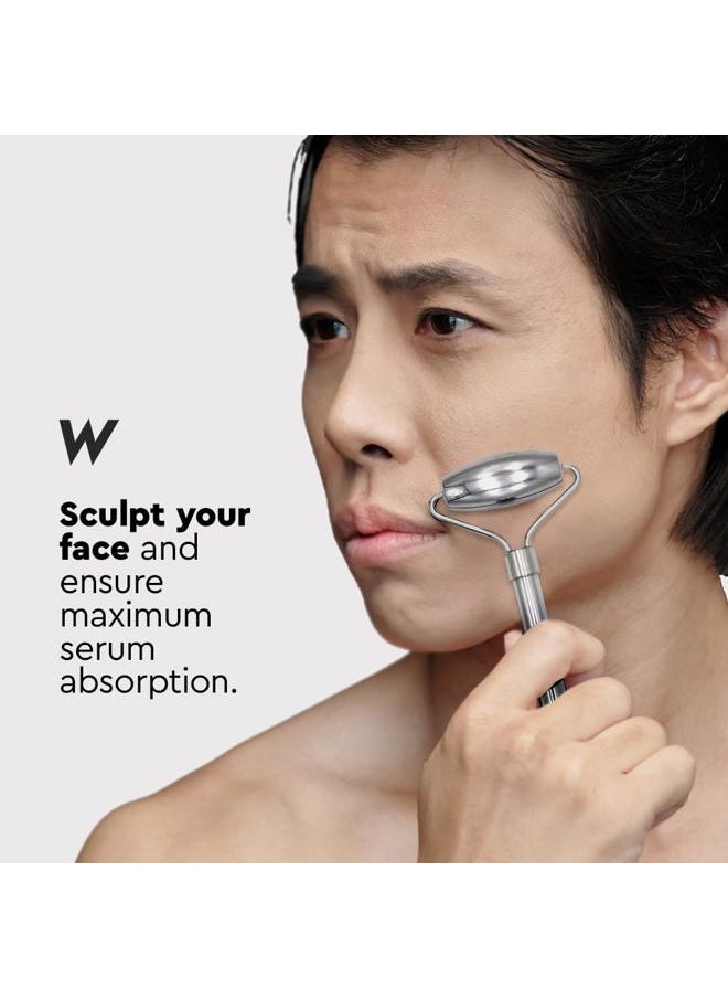 The Wolf Project Wolf Project Stainless Steel Face Roller - Helps Reduce Face Puffiness, Massage Face, Neck and Eyes  - Image 3