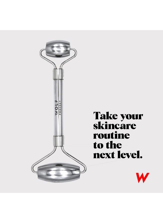 The Wolf Project Wolf Project Stainless Steel Face Roller - Helps Reduce Face Puffiness, Massage Face, Neck and Eyes  - Image 5