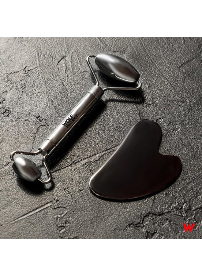 The Wolf Project Wolf Project Stainless Steel Face Roller - Helps Reduce Face Puffiness, Massage Face, Neck and Eyes  - Image 2