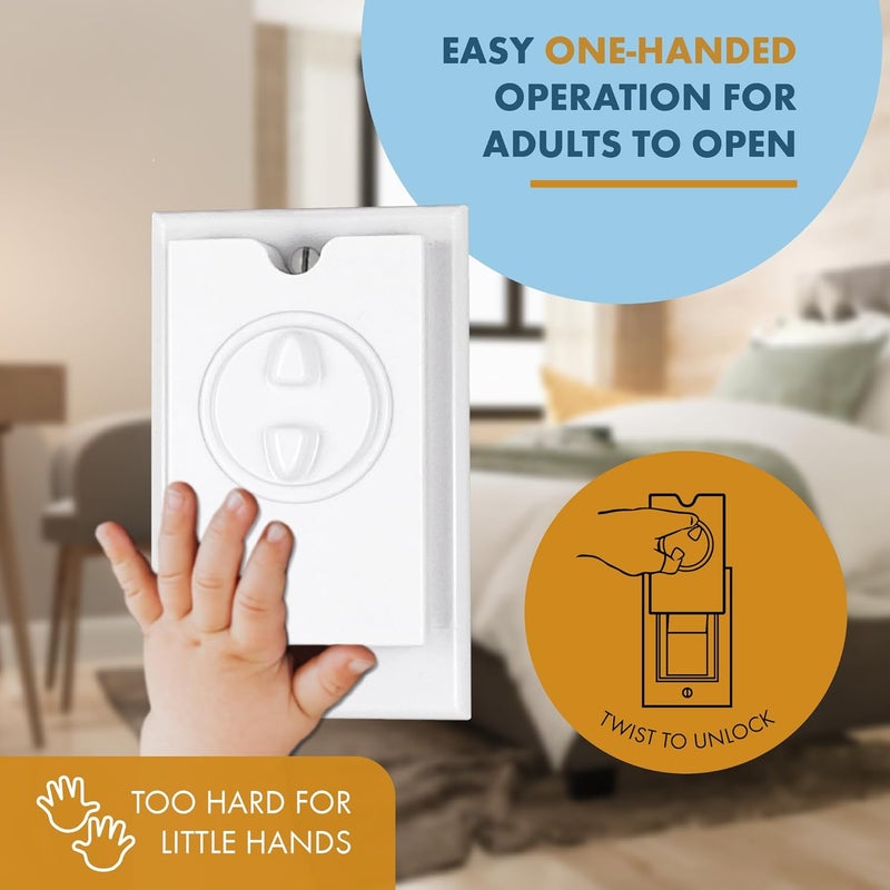 DHT Ventures Store HomeStar Safety Light Switch Guard | Single Rocker Style | Child Proof Light Switch Plate | Tamper-Proof Switch Protection | Switch Lock Cover - Image 3