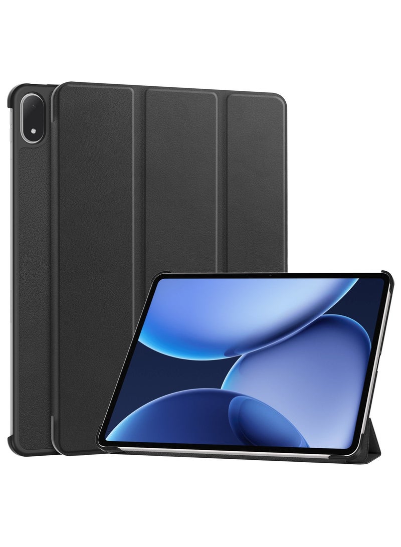 حافظة لجهاز OnePlus Pad 3/Pad 2 Pro بحجم 13.2 بوصة 2025 حافظة ذكية قابلة للطي بزاوية متعددة قاعدة صلبة جلدية ذكية مع خاصية النوم/الاستيقاظ/حافظة رفيعة للجهاز اللوحي (أسود) - Image 1
