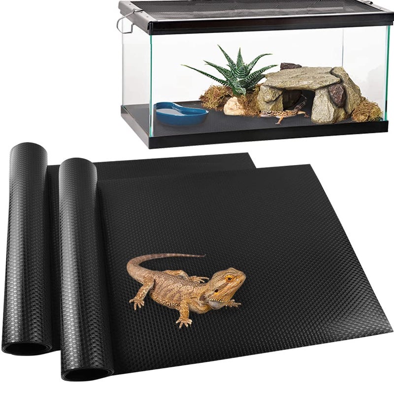 TCYPUHL Reptile Carpet Reptile Mat Bearded Dragon Leopard Gecko SubstrateBearded Dragon Tank Flooring SnakeTortoise Bedding Bearded Dragon Tank Accessories 18X 79 2 PCS - Image 2