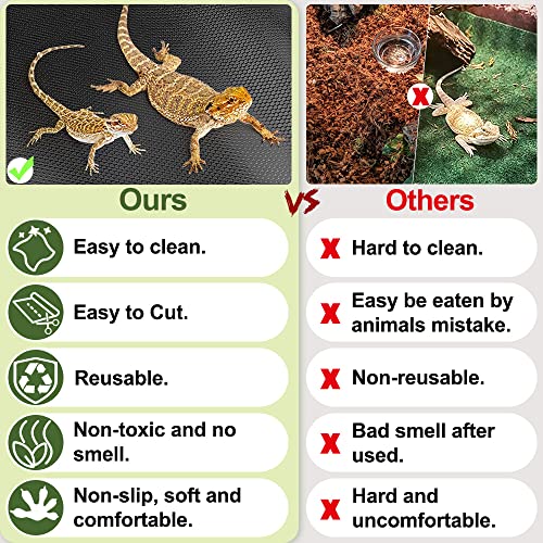 TCYPUHL Reptile Carpet Reptile Mat Bearded Dragon Leopard Gecko SubstrateBearded Dragon Tank Flooring SnakeTortoise Bedding Bearded Dragon Tank Accessories 18X 79 2 PCS - Image 3