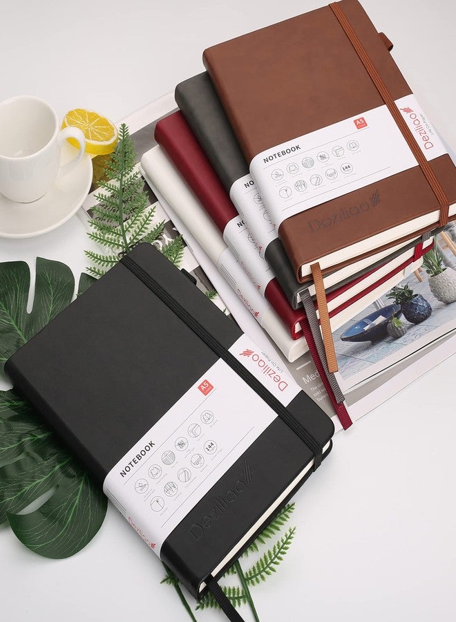 Deziliao Lined Journal Notebooks with Pen Loop, Hardcover Notebook Journal for Work, 100Gsm Premium Thick Paper with Inner Pocket, Medium 5.7"x8.4", （White, Ruled） - Image 2