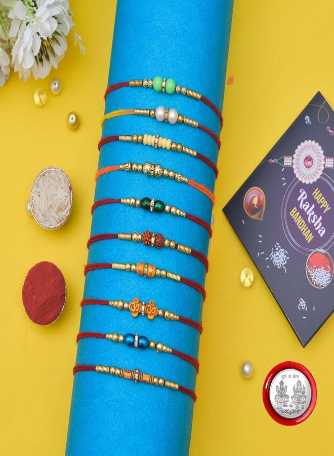 OSMOSIS Combo of 10 Dora Rakhi Set for Brother, Bhaiya, Bhabhi for Rakhi/Rakshabandhan with Roli Chawal & Greeting Card | Premium Rakhi Hamper RKHMPR73 - Image 1