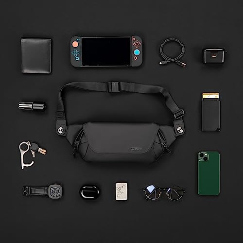 Kingsons Compact EDC Tech Sling Bag for Men, Waterproof Crossbody Chest Shoulder Backpack with Magnetic Closure, Everyday Carry Bag for Travel, Work, Sport - Image 5