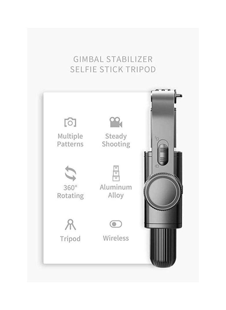 Generic - L08 Bluetooth Handheld Gimbal Stabilizer Mobile Phone Selfie Stick Holder Adjustable Selfie Stand with Tripod - Image 1