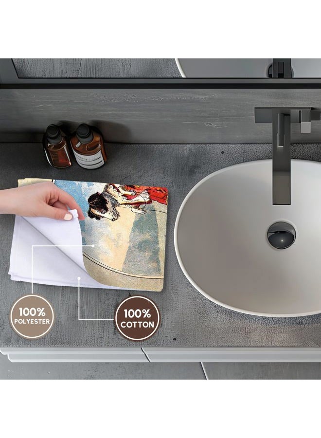 3DROSE 3D Rose Humorous Victorian Painting of Dog Riding A Goat.Jpg Hand/Sports Towel, 15 x 22 - Image 4