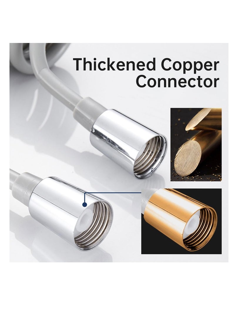 ECVV 2M Spring Flexible Shower Hose,PU Telescopic Shower Hose Spiral Shower Head Replacement Hose for Toilet Faucet/Bidet Sprayer Telephone Wire Design - Image 2