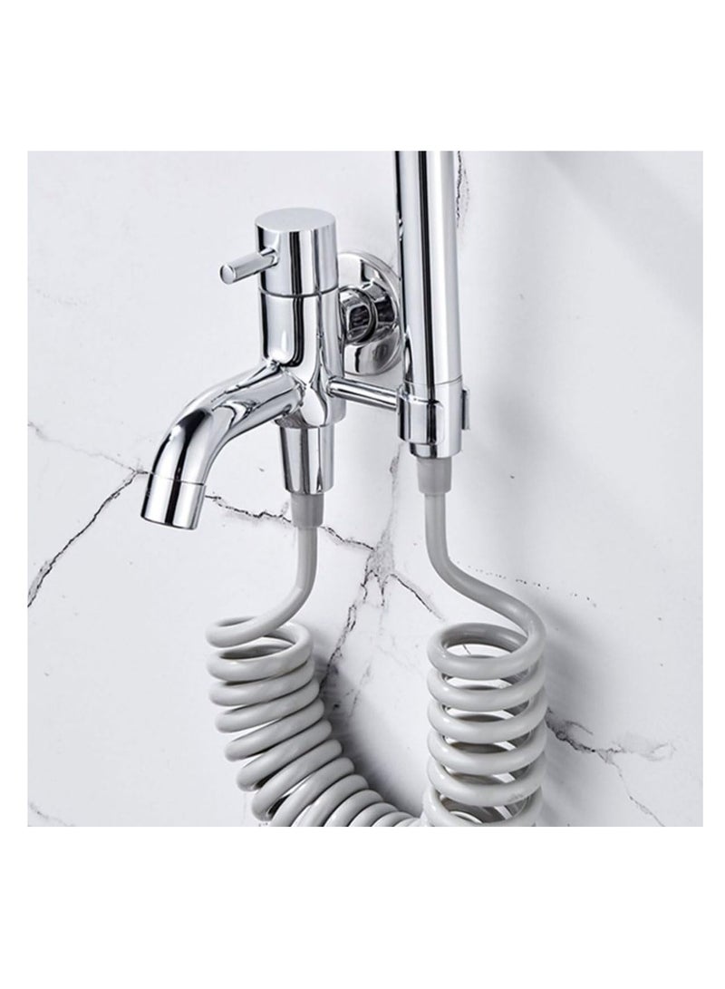 ECVV 2M Spring Flexible Shower Hose,PU Telescopic Shower Hose Spiral Shower Head Replacement Hose for Toilet Faucet/Bidet Sprayer Telephone Wire Design - Image 3