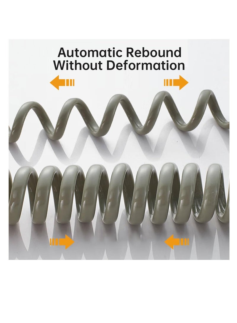 ECVV 2M Spring Flexible Shower Hose,PU Telescopic Shower Hose Spiral Shower Head Replacement Hose for Toilet Faucet/Bidet Sprayer Telephone Wire Design - Image 4