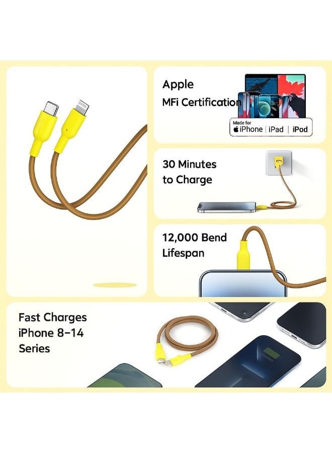 Anker Powerline II MFi 20W Apple Certified 421 USB-C to Lightning Cable 3FT (A8632)Nylon Cable for iPhone 14 Pro Max 14, 13 X XS XR 8 Plus, AirPods Pro - Image 2