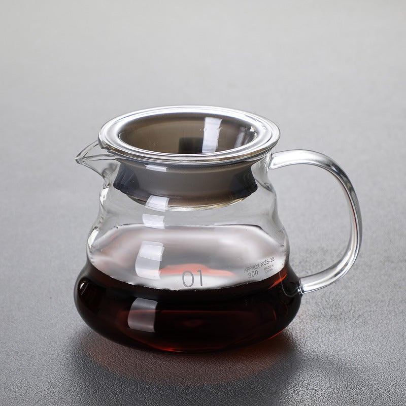 Factory Hand-Washed Glass Coffee Pot Cloud Pot Filter Cup Filter Sharing Pot Set Can Be Printed Logo - Image 1