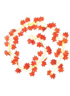 LOGRO Logro Pack of 8pcs Artificial Hanging VinesBells Approx Length 7 feet Set of 08pcs Orange Maple Leaves  - Image 2