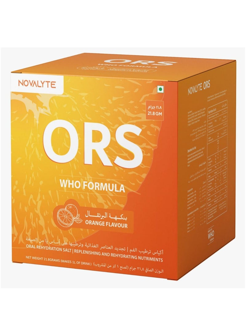 ORS WHO Formula Orang Flavour Oral Rehydration Salts 21.8g Electrolyte Hydration Sachets