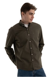 Shirt Men's, Stylish, Oxford Cotton , Olive , Multicolor