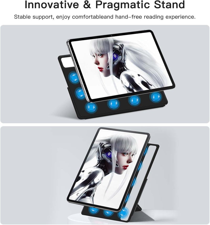 KASTWAVE For Red Magic Nova Tablet Case, High Qualit Magnetism Shell, Auto Wake/Sleep & Multi-Viewing Angles, Lightweight, Transformable, Scratch Resistant, Black Case For Red Magic Nova 10.9 Inch - Image 2