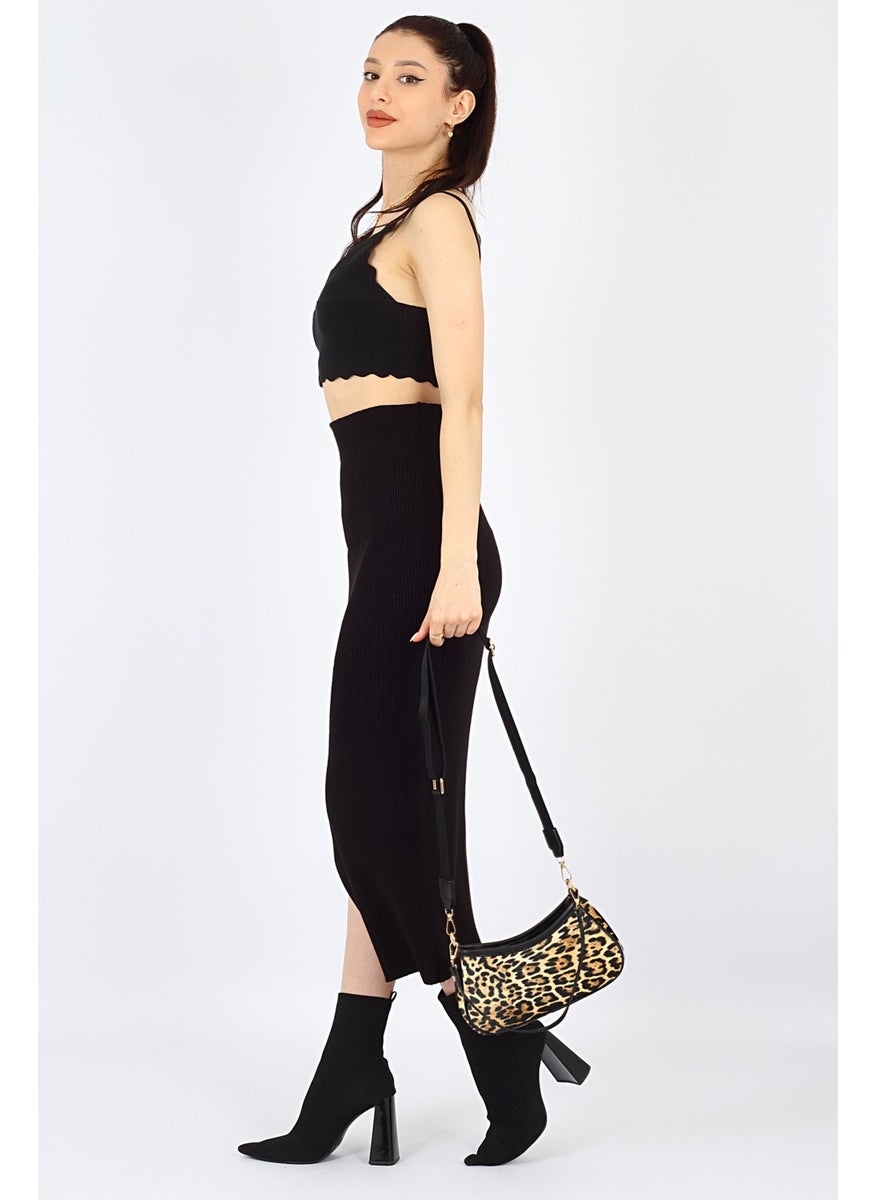 tonny black New Season Hand and Shoulder Bag Adjustable Crossbody Patterned Stylish Minimal Bag Coffee  - Image 3