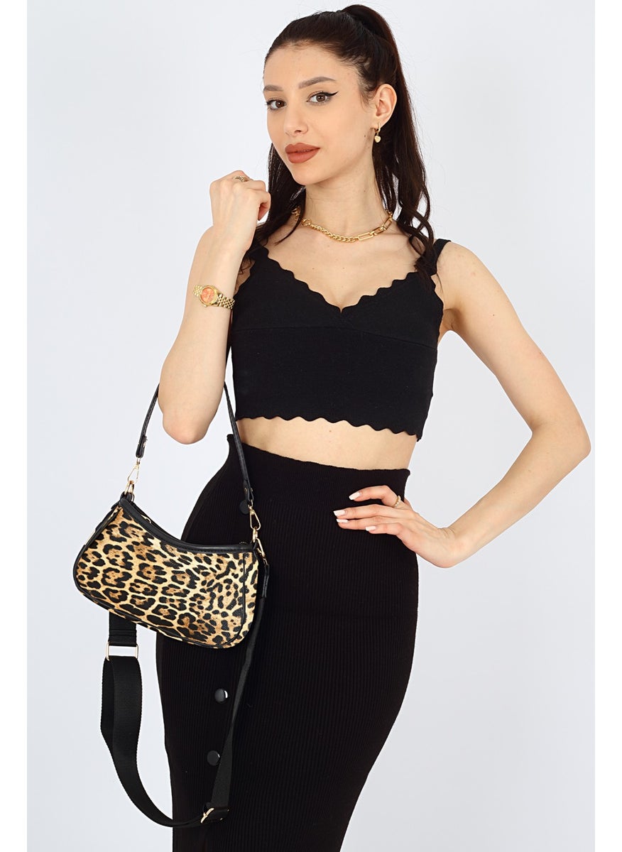 tonny black New Season Hand and Shoulder Bag Adjustable Crossbody Patterned Stylish Minimal Bag Coffee  - Image 5